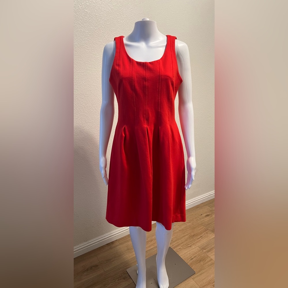 J. CREW Women's Pleated Flare Dress, Red Size 10